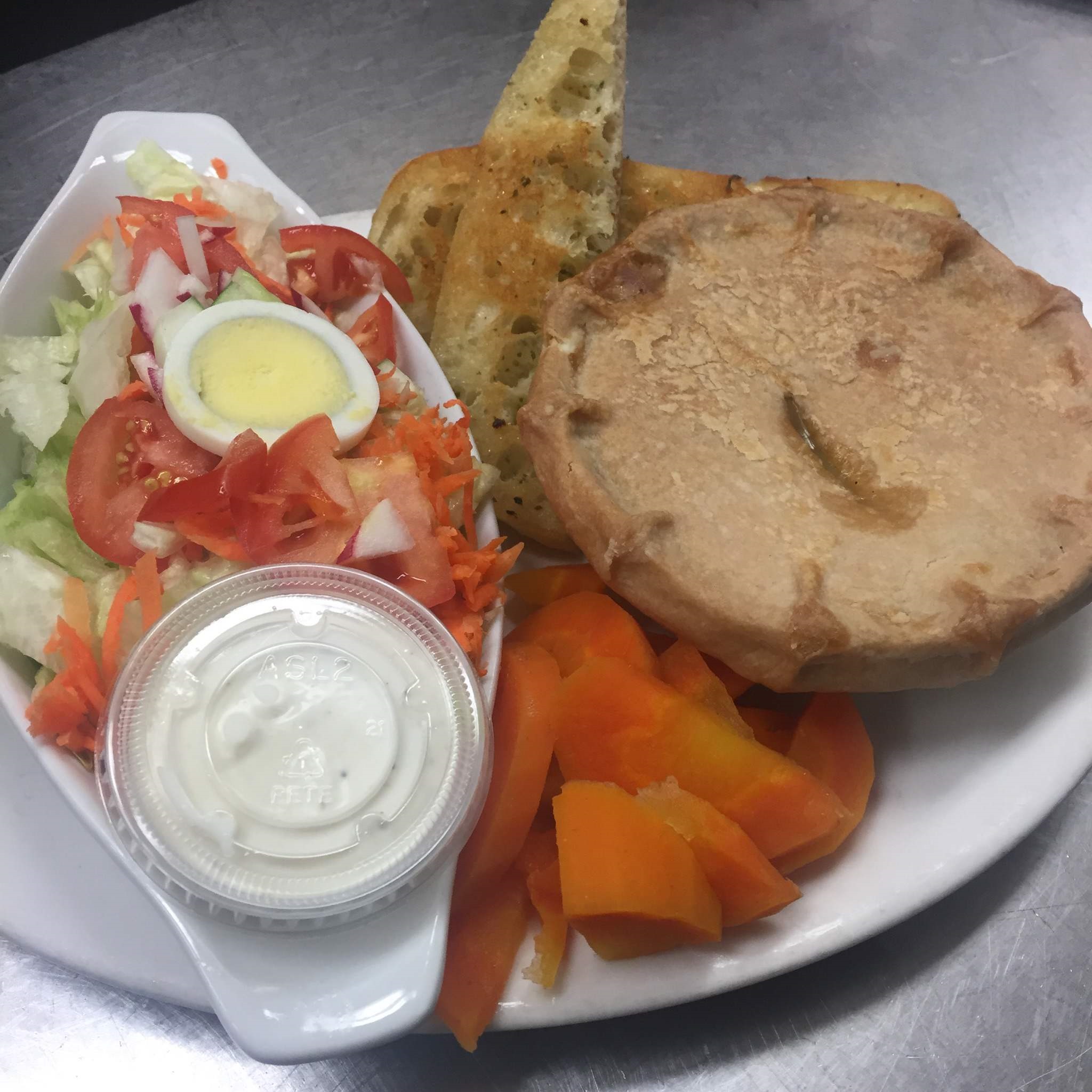 Picture of pie and salad