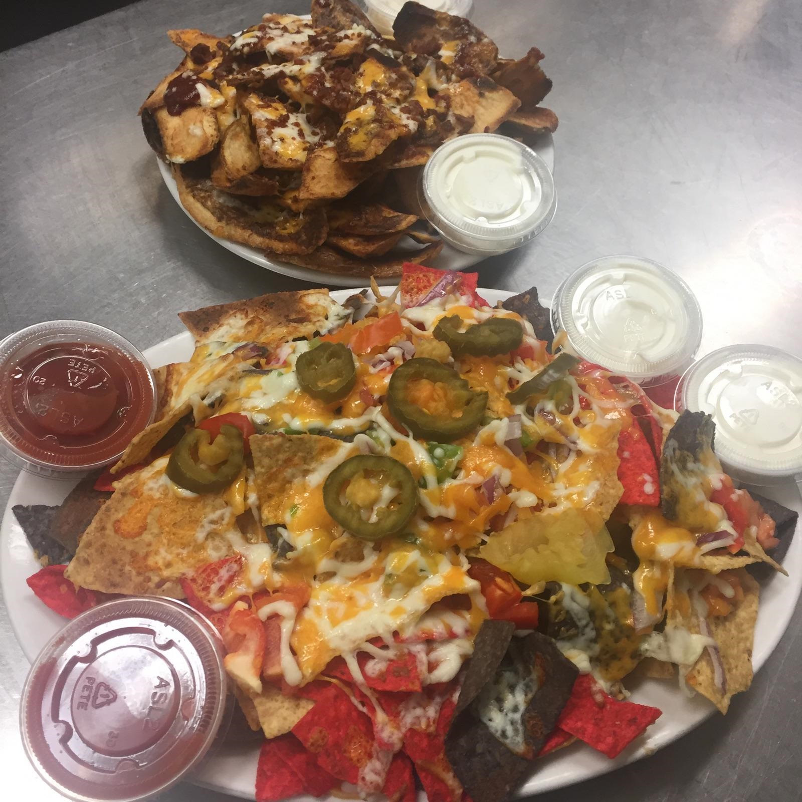 Picture of nachos and potato skins